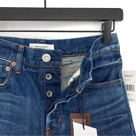 NWT MOUSSY Vintage Wilbur Tapered Mid Rise Jean Blue Denim 24 - Picture 5 of 12